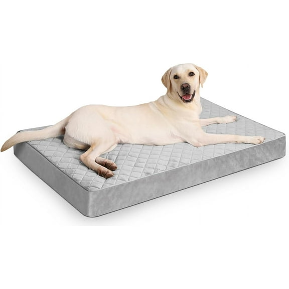 Jumbo Dog Bed for Extra Large Sized Dog Orthopedic Pet Bed with Removable Washable Cover and Non-Slip Bottom, 53x36 Inch, Light Gray