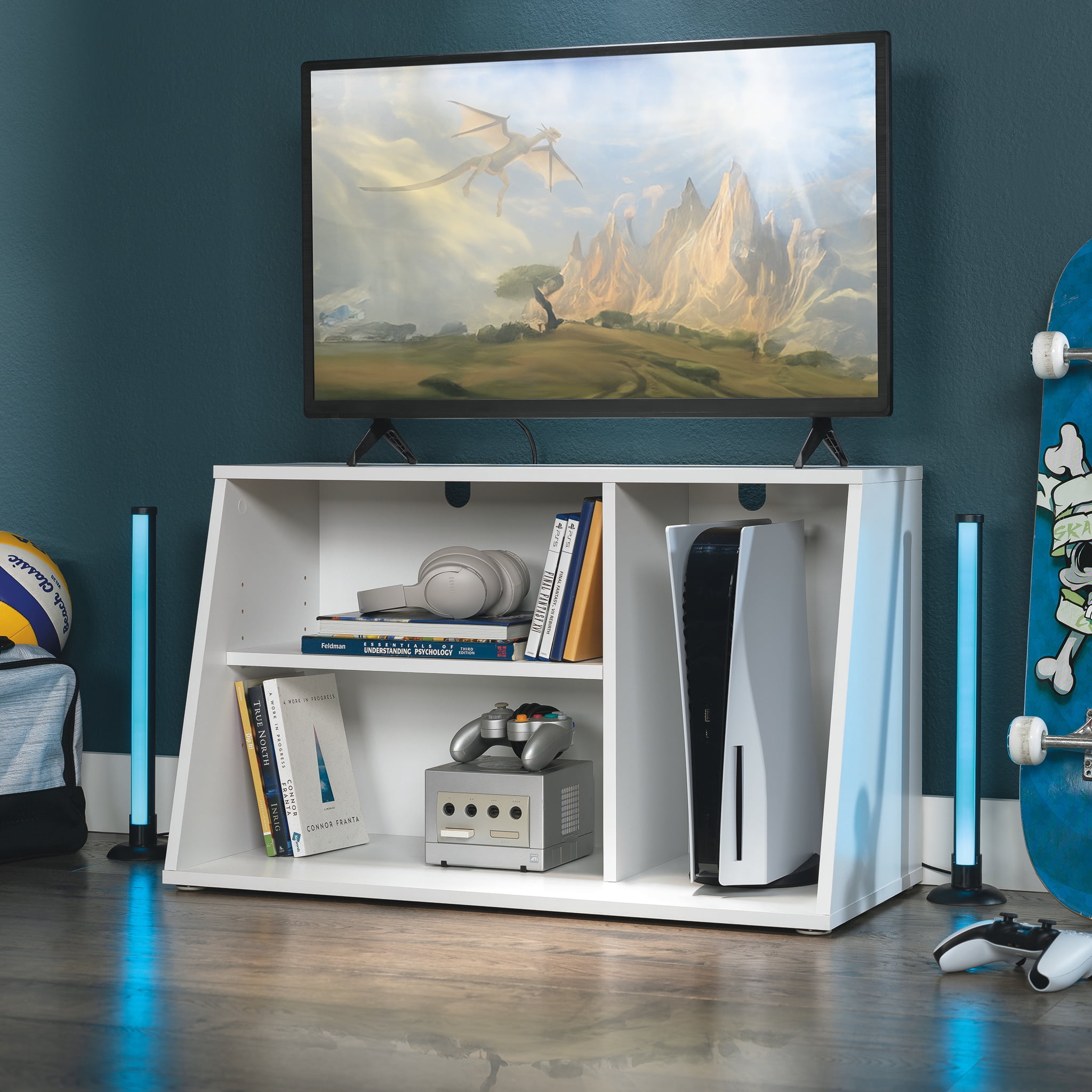 Mainstays Gamer TV Stand Console for TVs up to 32 in, White