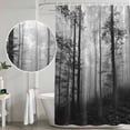 thumbnail image 5 of Grey Forest Shower Curtain, Waterproof Shower Curtains for Bathroom, Vintage Foggy Woods Tree Washable Fabric Bathtub Curtain Set Bath Decor with 12 Hooks 48"x72", 5 of 8
