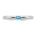 thumbnail image 4 of Solid 925 Sterling Silver Stackable Blue Topaz Ring Eternity Band Size 10, 4 of 6