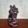 thumbnail image 3 of Ebony carved Maitreya Buddha statue ornament, auspicious and smiling Buddha, solid wood carving, home decoration, mahogany handicraft., 3 of 3