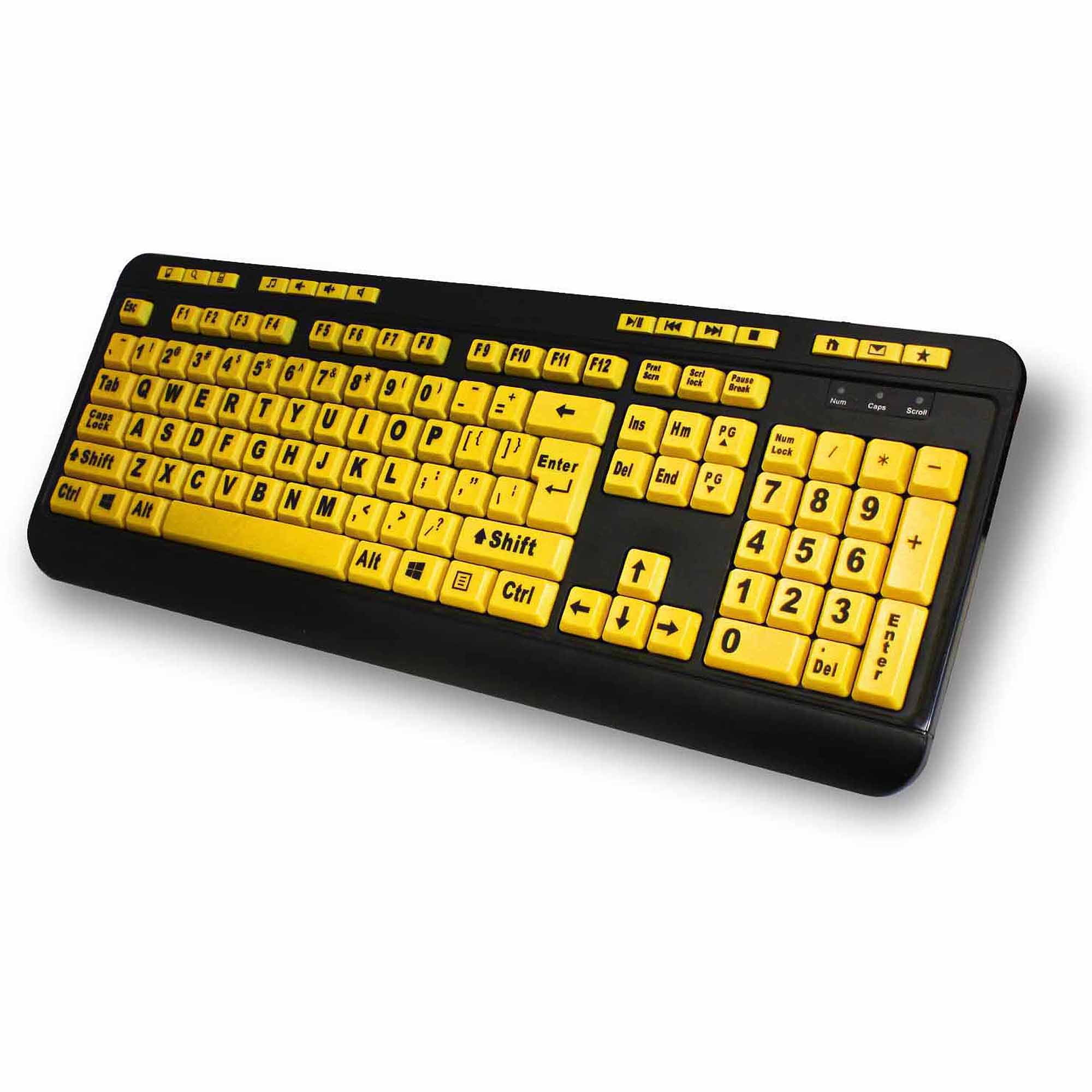 Adesso AKB132UY EasyTouch Florescent Multimedia Keyboard, Yellow