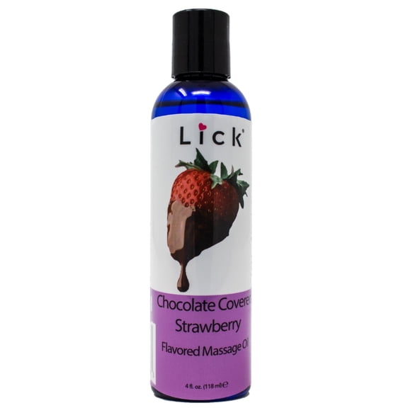 Lick Chocolate Covered Strawberry Flavored Massage Oil for Adults and Couples
