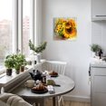 thumbnail image 3 of Fall Sunshine Sunflower Bathroom Decor Wall Art Farmhouse Kitchen Paintings for Wall Decorations Countryside Vintage Framed Canvas Artwork Printing Ready to Hang for Living Room Bedroom 14"x14", 3 of 6