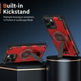 thumbnail image 2 of for iPhone 16e Phone Case, [Built-in Strong Magnet] [Built-in Invisible Stand] [Heavy Duty Drop Protection] Shockproof Rugged Protective Magnetic Cover, for iPhone 16e, Red, 2 of 7
