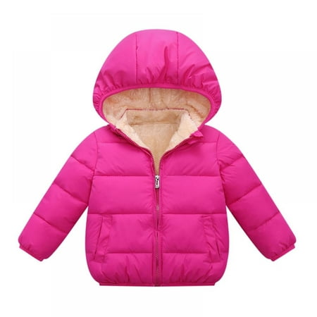 

Unisex Little Boys Girls Zipper Hoodie Coat Down Jacket Hoodie Coat Winter Warm Outerwear