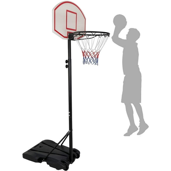 GFNXYI Mini Portable Basketball Hoop Stand - 8 ft Adjustable Height Backboard, Starter Basketball System with Wheels for Indoor & Outdoor Use