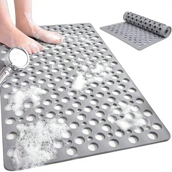 Large Bathroom Shower Mat 47.2x31.5 Inch Non Slip Bathtub Mat with Suction Cups Easy Clean