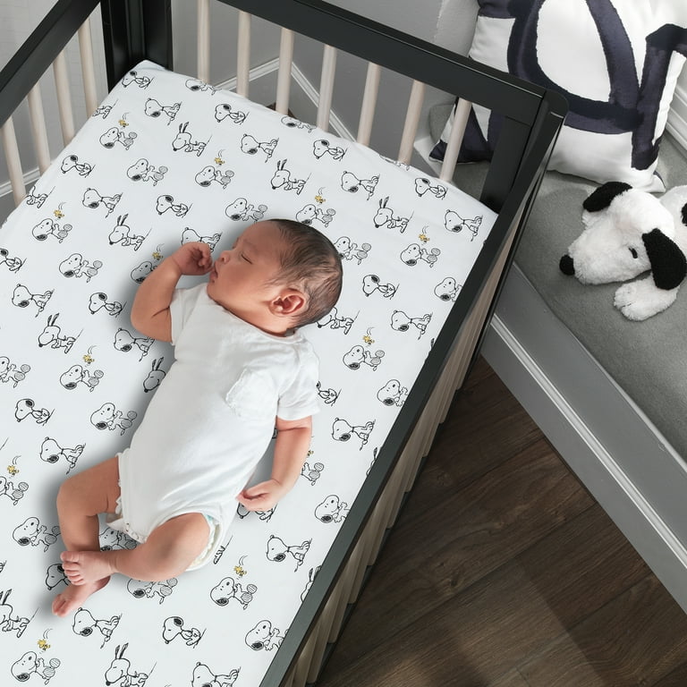 Black fitted sales crib sheet