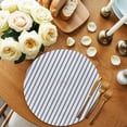 thumbnail image 2 of Round Placemats Blue Stripe 15 inch Set of 2 Table Mats for Dining Table Vertical Striped Heat Resistant Non-Slip Kitchen & Home Decorative Place Mat Set, 2 of 8