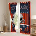thumbnail image 3 of Homewish Kids Rugby Game Blackout Curtains Set of 2 (52x84 Each),Chicago City Silhouette Window Curtains,Red Deepblue Gray Curtains and Drapes For Teens,Ultra Soft Home Decor, 3 of 6