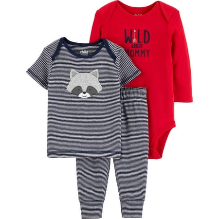 - Long Sleeve Bodysuit, T-Shirt & Pants, 3-Piece Outfit Set (Baby Boys)