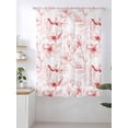 thumbnail image 2 of Sheer Curtains 72 Inches Long, Pink Flower Semi Sheer Curtains Light Filtering Window Treatment, Watercolor Floral Botanical Line Drawing Print Privacy Voile Drapes for Living Room 52x72 Inch, 2 of 7