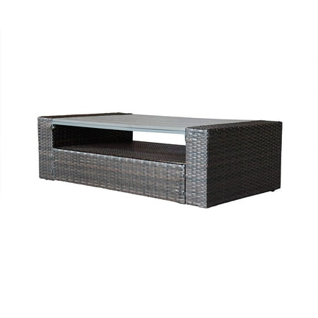 Orno Ttobe Patio Wicker Square Side Table With Storage Function Large Orno Ttobe Patio Wicker Square Side Table With Storage Function Large