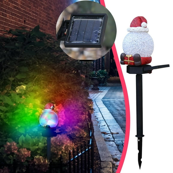 Christmas Solar Lights Decorations, Outdoor Santa Ornament Landscape Pathway for Patio Yard Garden Lawn Decor, for Party Indoor Holiday Gifts