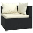 thumbnail image 4 of vidaXL 7 Piece Patio Lounge Set with Cushions Poly Rattan Black, 4 of 8