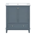 thumbnail image 4 of 30 Inch Blue Bathroom Vanity Solid Wood Frame and MDF with Smooth Sink, 4 of 6
