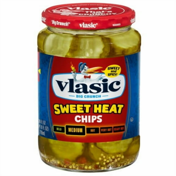 Vlasic Sweet Heat Pickle Chips Medium Spice 24 OZA - Pack of 2