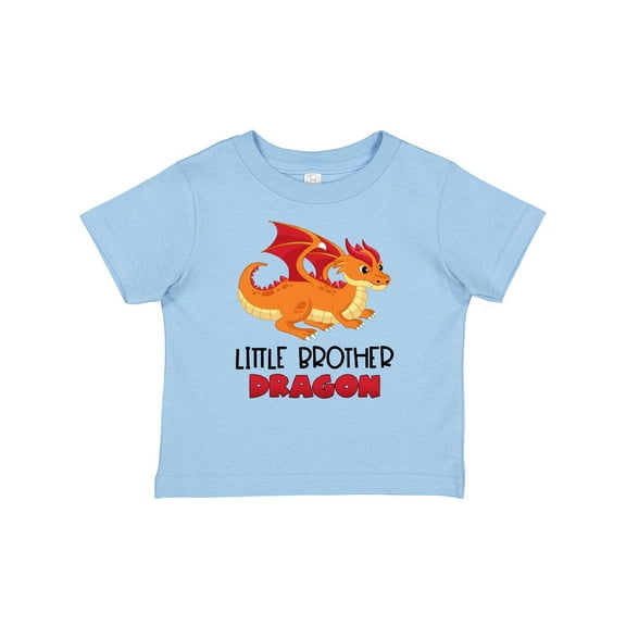 Inktastic Little Brother Cute Red and Orange Dragon Boys Baby T-Shirt