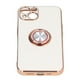 thumbnail image 3 of Funda para teléfono móvil para iPhone 13 con soporte de anillo chapado en brillo de oro rosa, funda protectora para teléfono de TPU flexible ultrafina, color blanco, 3 of 5