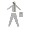 thumbnail image 5 of 3 Pieces 1/12 Scale Hoodie Pants and Vest Costume for 6in Doll Model Figures Gray, 5 of 8