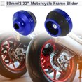 thumbnail image 2 of 15mm Motorcycle Slider Frame Aluminum Alloy Plastic Wheel Fairing Protection Crash Pad Protector Guard 59mm 45mm Blue 2 Pcs, 2 of 7