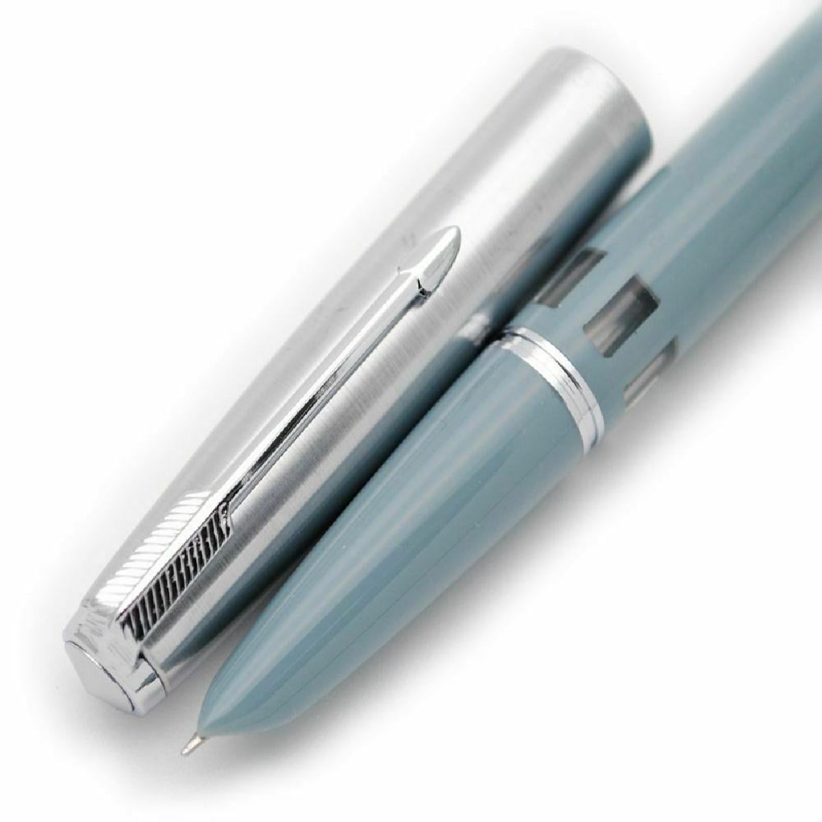1 x Fountain Pen , esin Body Steel Push Cap Vacumatic Fountain Pen F Nib 0.5MM With Ink Window