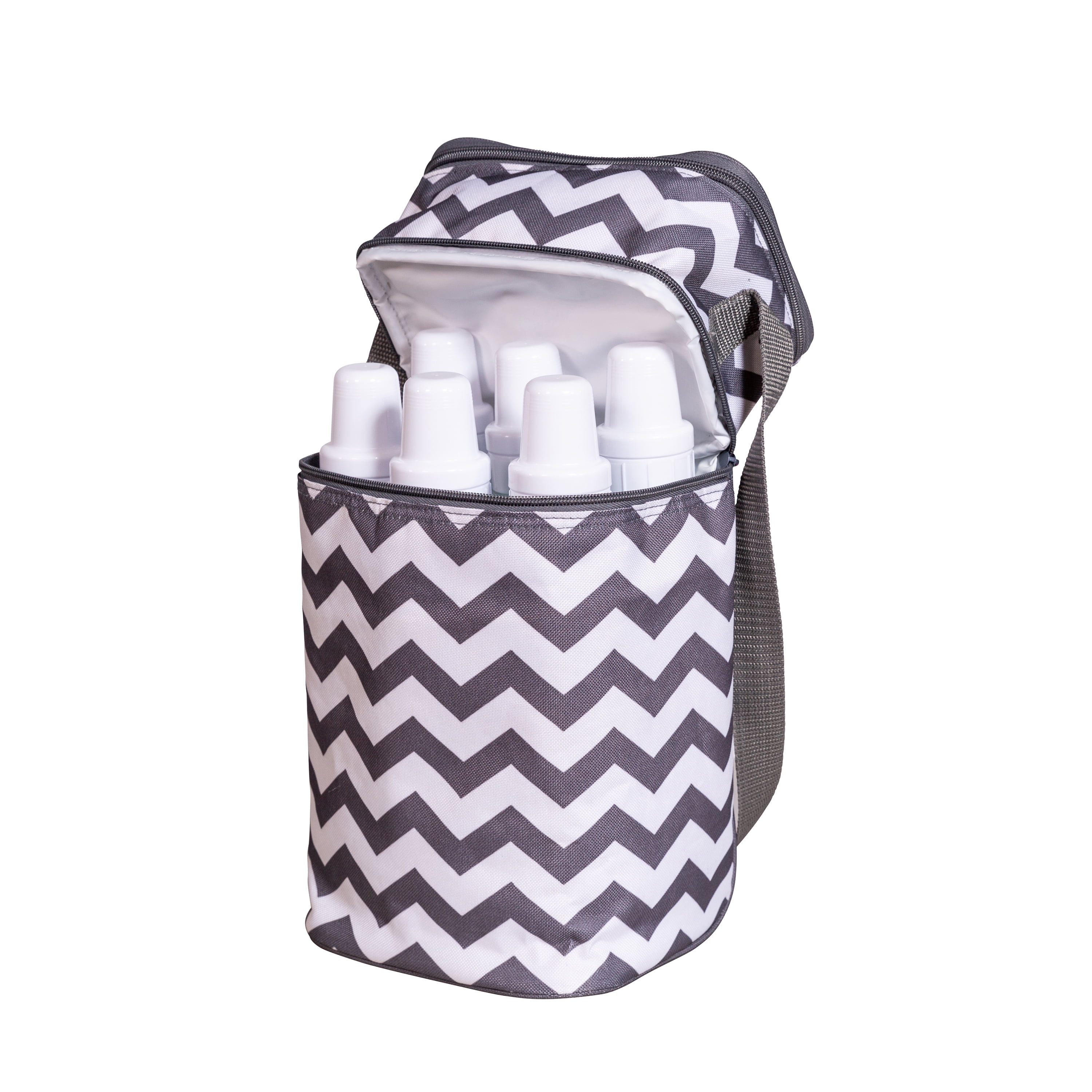 J.l. Childress Breastmilk Cooler & Baby Bottle Bag, Insulated Leak Proof,  Ice Pack Included, Single In Black/ White Stripe : Target