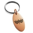 thumbnail image 1 of Stainless Steel Tribal Dragonfly Rune Engraved Small Oval Charm Keychain Keyring, 1 of 1