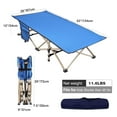 thumbnail image 3 of Lineslife Extra Long Toddler cot with Sleeping Bag, Portable Kids Travel Bed for Sleeping, Blue 53''x26'', 3 of 8
