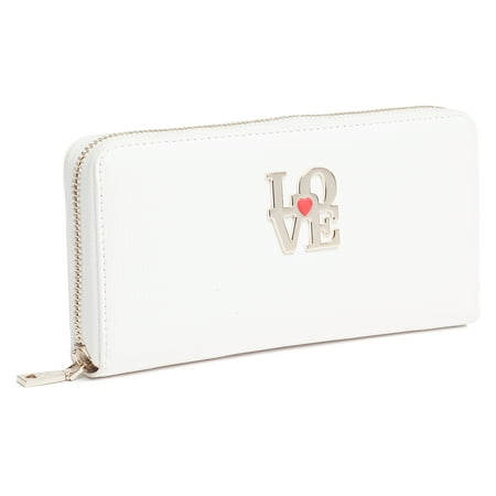 Moschino JC5508 0100 White Zip Around Wallet