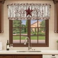 thumbnail image 6 of Red Texas Star Vintage Curtain Valances for Windows, Kitchen Valance Window Treatments Panel 2 Pack, Farmhouse Berry Grey Wooden Rod Pocket Short Curtains for Bathroom Bedroom 54 x 18 Inch, 6 of 8