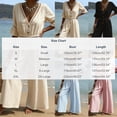 thumbnail image 3 of Wide Leg Pants Women's Fashion Solid V-Neck Short Sleeve Beach Vacation Pockets Button Long Jumpsuit Beige 2XL, 3 of 6