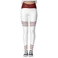 thumbnail image 1 of Gibobby Leggings Deportivos Mujer Mallas con estampado béisbol a la moda para mujer, mallas deportivas con Control Yoga para mujer, mallas talle（Vino， XXL), 1 of 5