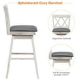 thumbnail image 5 of Giantex 29" Counter Height Cushioned Bar Chair, 360° Swivel Farmhouse Barstool w/Ergonomic Backrest, Waterproof PVC Surface & Solid Wood Structure, 5 of 6