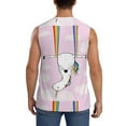 thumbnail image 4 of Lsque Aerial Yoga for Unicorn Print Men's Cotton Blend Sleeveless Muscle Shirts (S-3XL)- Moisture Wicking, Odor Protection, UPF 30+,Medium, 4 of 8