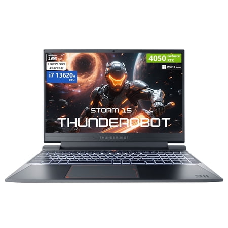 Thunderobot Storm 16 15.6" FHD 165Hz Gaming Laptop, Intel Core i7-13620H, GeForce RTX 4050 Graphics, 32GB RAM, 1TB SSD, Windows 11 Home, Black