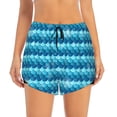 thumbnail image 2 of KLL Pearlescent Scales Pattern Shorts Women,Athletic Shorts High Waisted Running Shorts Pocket Sporty Short Gym Elastic Workout Shorts-Large, 2 of 7