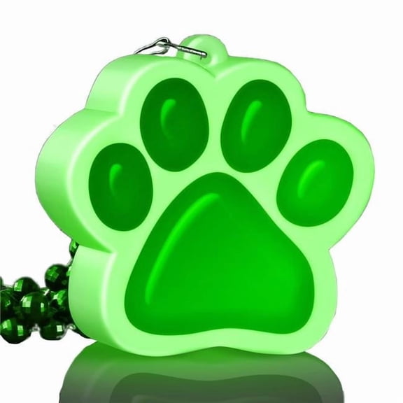 Light Up Green Paw Print Charm Necklace
