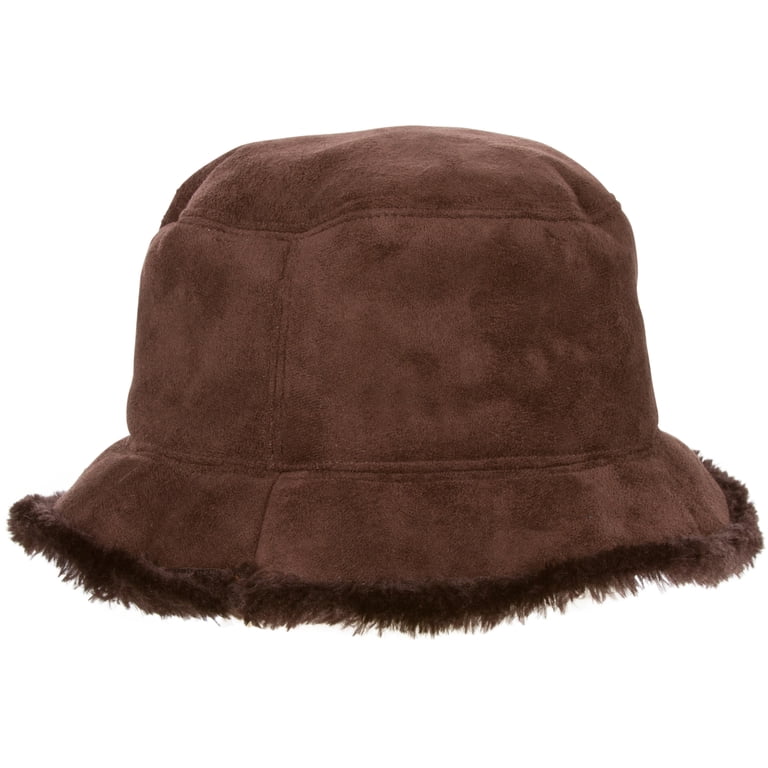 Womens Vintage Style Suede Cloche Bucket Winter Hat with  display picture 2