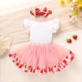 thumbnail image 2 of Happy Town Baby Girl 1st Birthday Outfit Sleeveless Romper Tulle Tutu Skirt with Headband Toddler Girl Clothes Set, 2 of 9