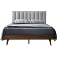 thumbnail image 3 of Meridian Furniture Vance Beige Durable Linen Fabric Queen Bed, 3 of 7