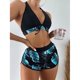 thumbnail image 2 of Traje de baño de 3 piezas con cintura alta y tirantes cruzados para mujer Fridja  nalpqowj51096, 2 of 5