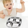 thumbnail image 3 of 304 Stainless Steel Divided Dinner Plate Separate Compartment Tray Anti Mix Food Portion Control Plate Reusable Serving Tray, 3 of 4