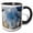 Black/White, variant on 3drose, Looking up in Nyc at the Sky, Buildings and Trees, 11oz Two-tone Black Mug