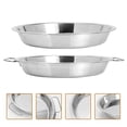 thumbnail image 1 of OULII 2Pcs Stainless Steel Food Tray with Handle for Serving and Steaming Food, 1 of 8