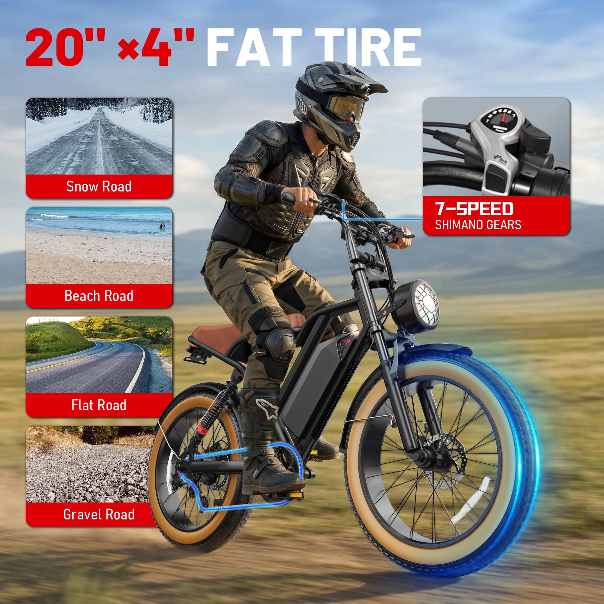 UL2849 Folding Electric Bike for Adults, Peak 1500W Motor, 20"x4" Fat Tire,48V/17.5AH