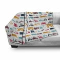 thumbnail image 3 of Construction Soft Flannel Fleece Blanket, Heavy Trucks and Vehicles Earthwork Operations Carrier Bulldozer Image Print, Cozy Plush for Indoor and Outdoor Use, 50" x 70", Multicolor, by Ambesonne, 3 of 6