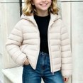 thumbnail image 6 of Jalioing Puffer Jacket for Kids Winter Lightweight Long Sleeve Zipper Up Thermal Coat Solid Color Hooded Puffy Outerwear, 6 of 7