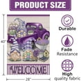 thumbnail image 2 of Welcome Spring Gnomes Pickup Truck Lavender Flower Decorative House Flag, Purple Stripe Floral Arrangement Garden Yard Outside Decorations, Summer Striped Seasonal Outdoor Large Decor 28x40, 2 of 6